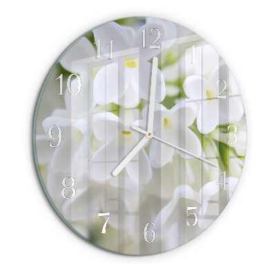 Glas wanduhr Blumen