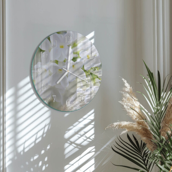 Glas wanduhr Blumen