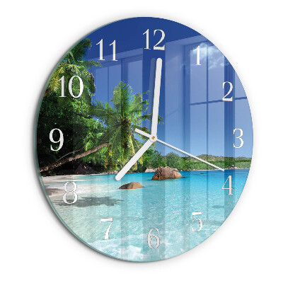 Glas wanduhr Island Palms