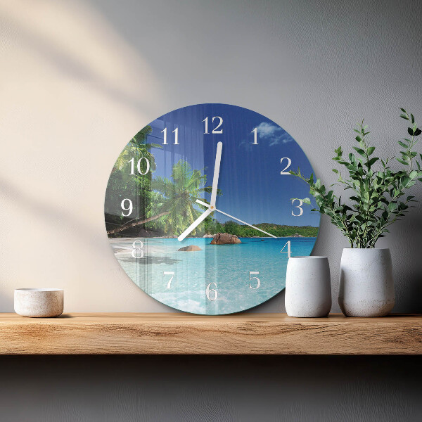 Glas wanduhr Island Palms