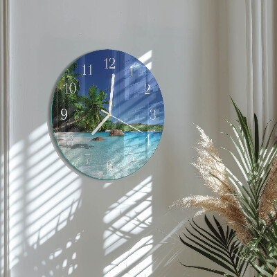 Glas wanduhr Island Palms