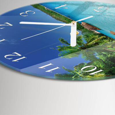 Glas wanduhr Island Palms