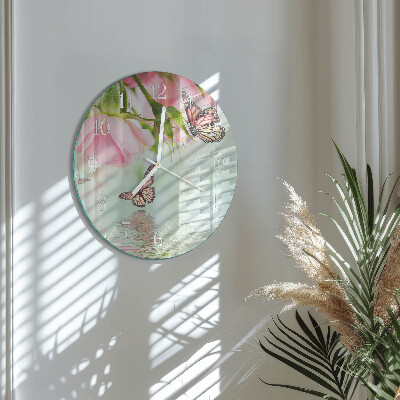 Glas wanduhr Schmetterlinge
