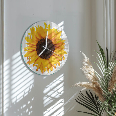 Glas wanduhr Sonnenblume
