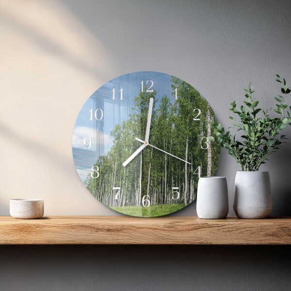 Glas wanduhr Birken