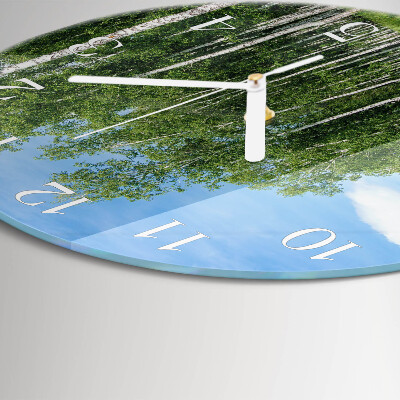 Glas wanduhr Birken