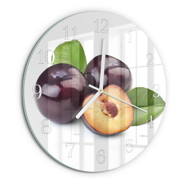 Glas wanduhr Pflaumen