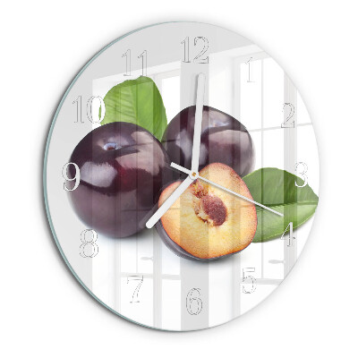Glas wanduhr Pflaumen
