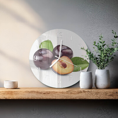 Glas wanduhr Pflaumen