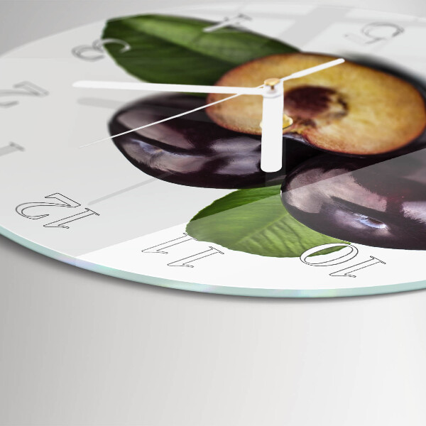 Glas wanduhr Pflaumen