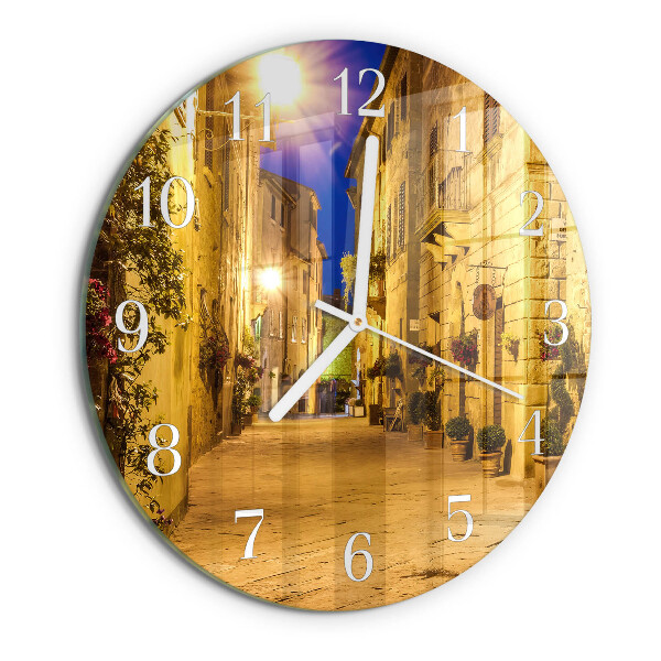 Glas wanduhr Straßennacht