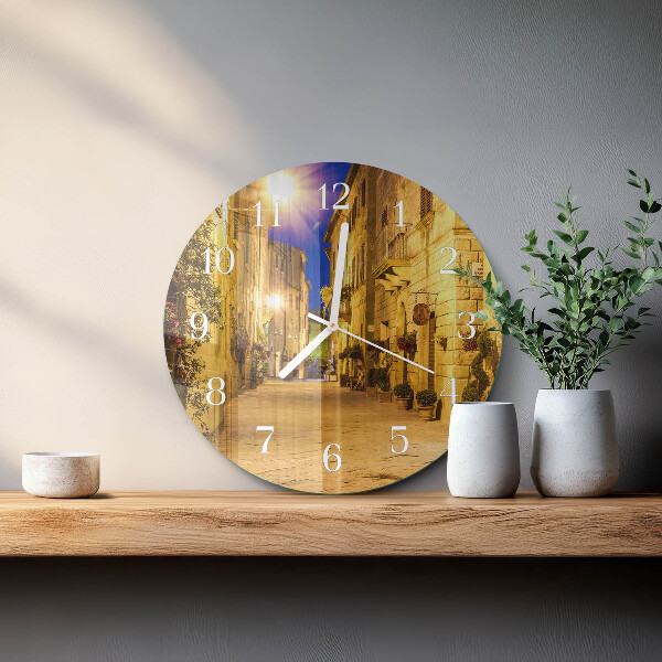 Glas wanduhr Straßennacht