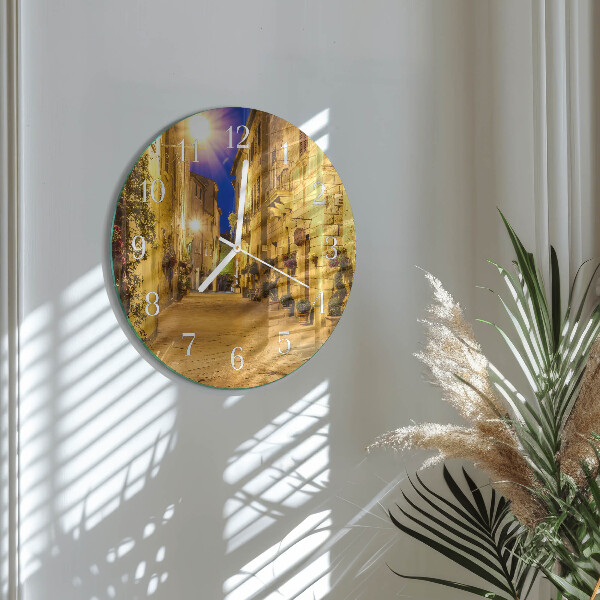 Glas wanduhr Straßennacht