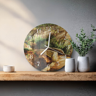 Glas wanduhr Waldbrücke