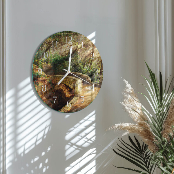 Glas wanduhr Waldbrücke