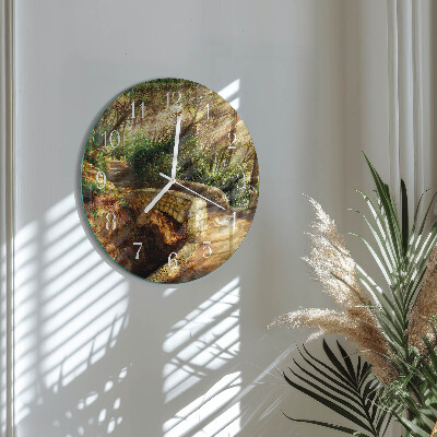 Glas wanduhr Waldbrücke