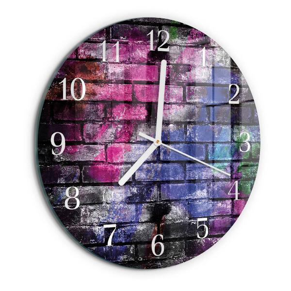 Glas wanduhr Ziegel