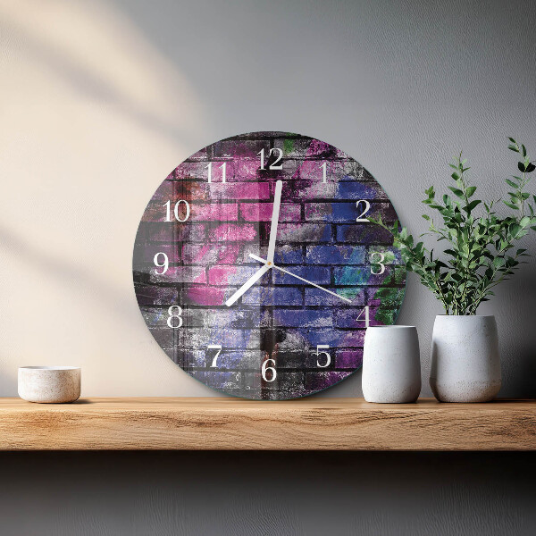 Glas wanduhr Ziegel