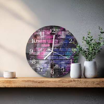 Glas wanduhr Ziegel