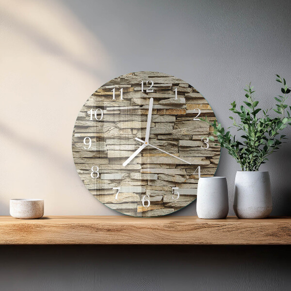 Glas wanduhr Steine