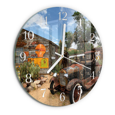 Glas wanduhr Altes Auto