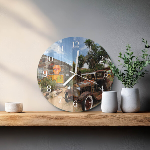 Glas wanduhr Altes Auto