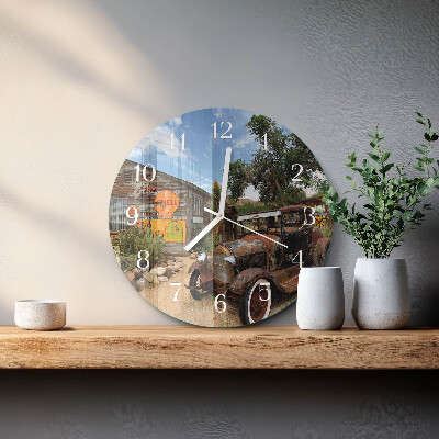 Glas wanduhr Altes Auto