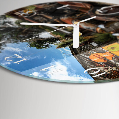 Glas wanduhr Altes Auto