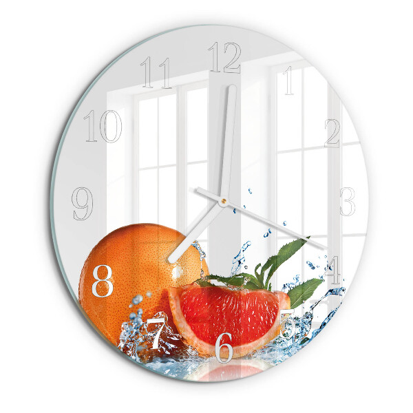 Glas wanduhr Grapefruit