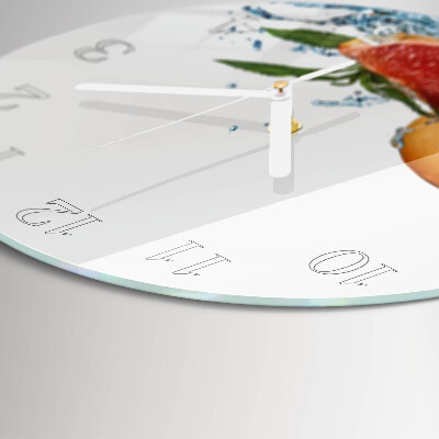 Glas wanduhr Grapefruit