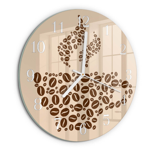 Glas wanduhr Kaffee