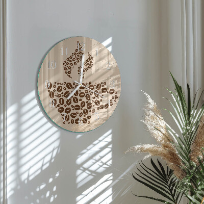 Glas wanduhr Kaffee