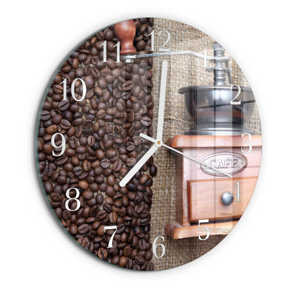 Glas wanduhr Kaffeemühle
