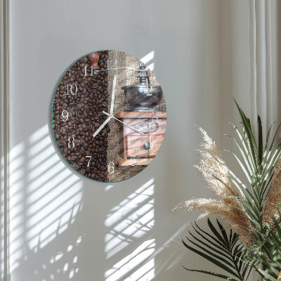 Glas wanduhr Kaffeemühle