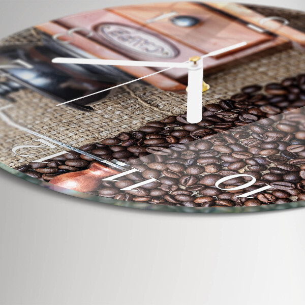 Glas wanduhr Kaffeemühle