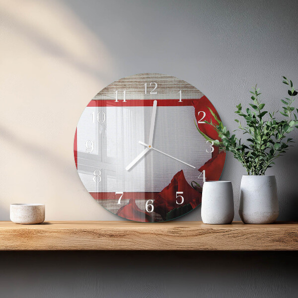 Glas wanduhr Rosen