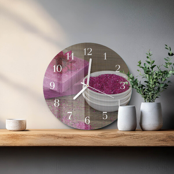Glas wanduhr Blume