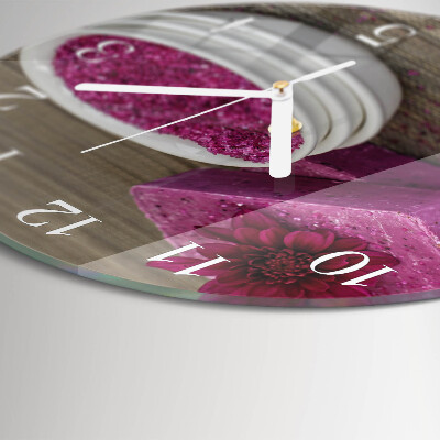 Glas wanduhr Blume