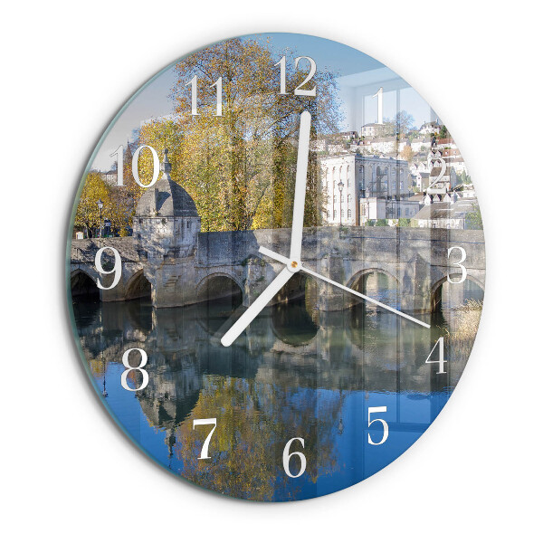 Glas wanduhr Brücke