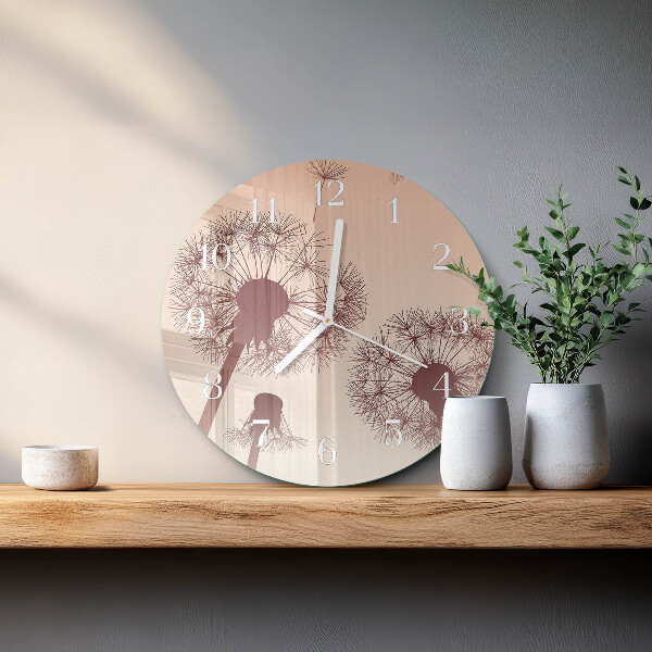 Glas wanduhr Löwenzahn