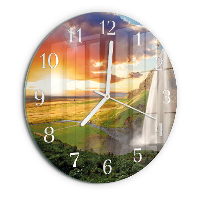 Glas wanduhr Wasserfall