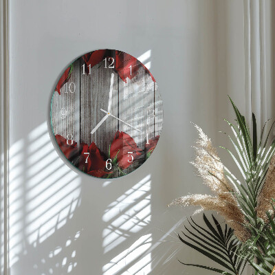 Glas wanduhr Rosentabletten