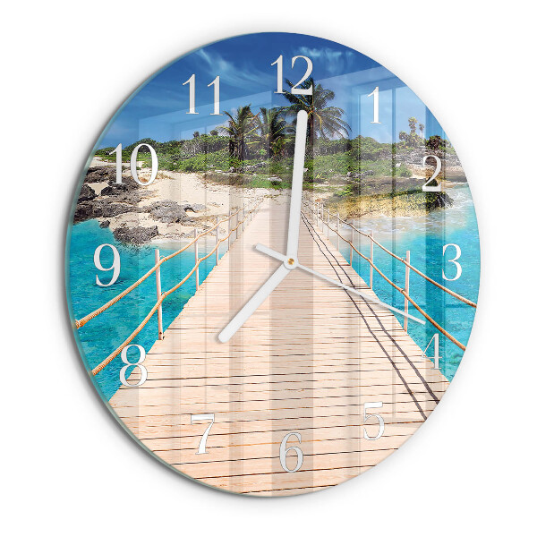 Glas wanduhr Inselbrücke