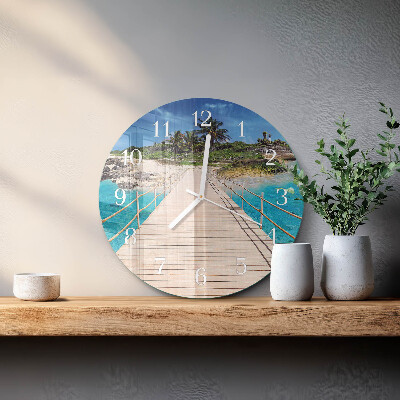 Glas wanduhr Inselbrücke