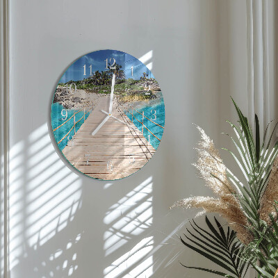 Glas wanduhr Inselbrücke