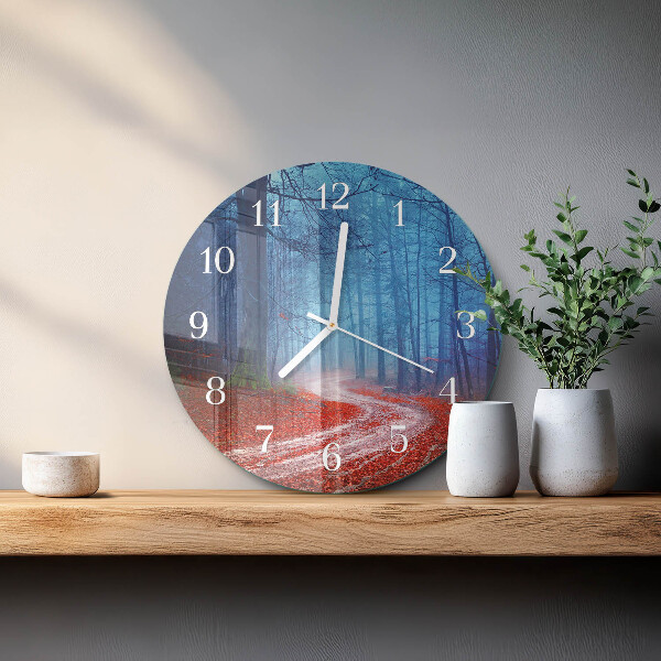 Glas wanduhr Waldweg