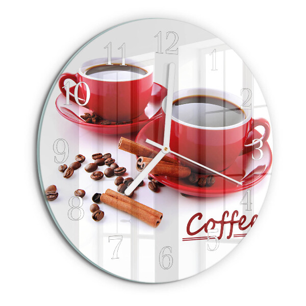 Glas wanduhr Tasse Kaffee