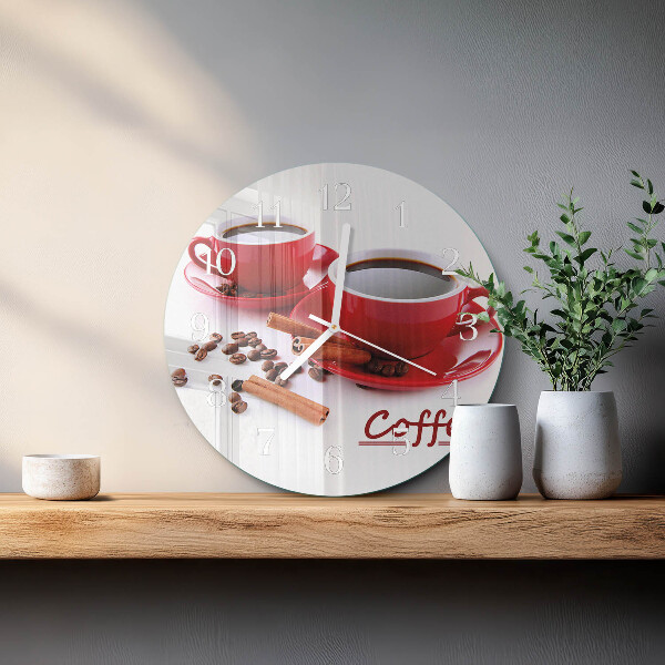 Glas wanduhr Tasse Kaffee