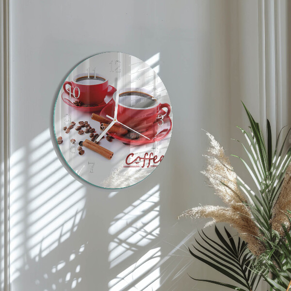 Glas wanduhr Tasse Kaffee