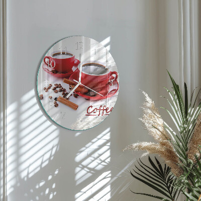 Glas wanduhr Tasse Kaffee